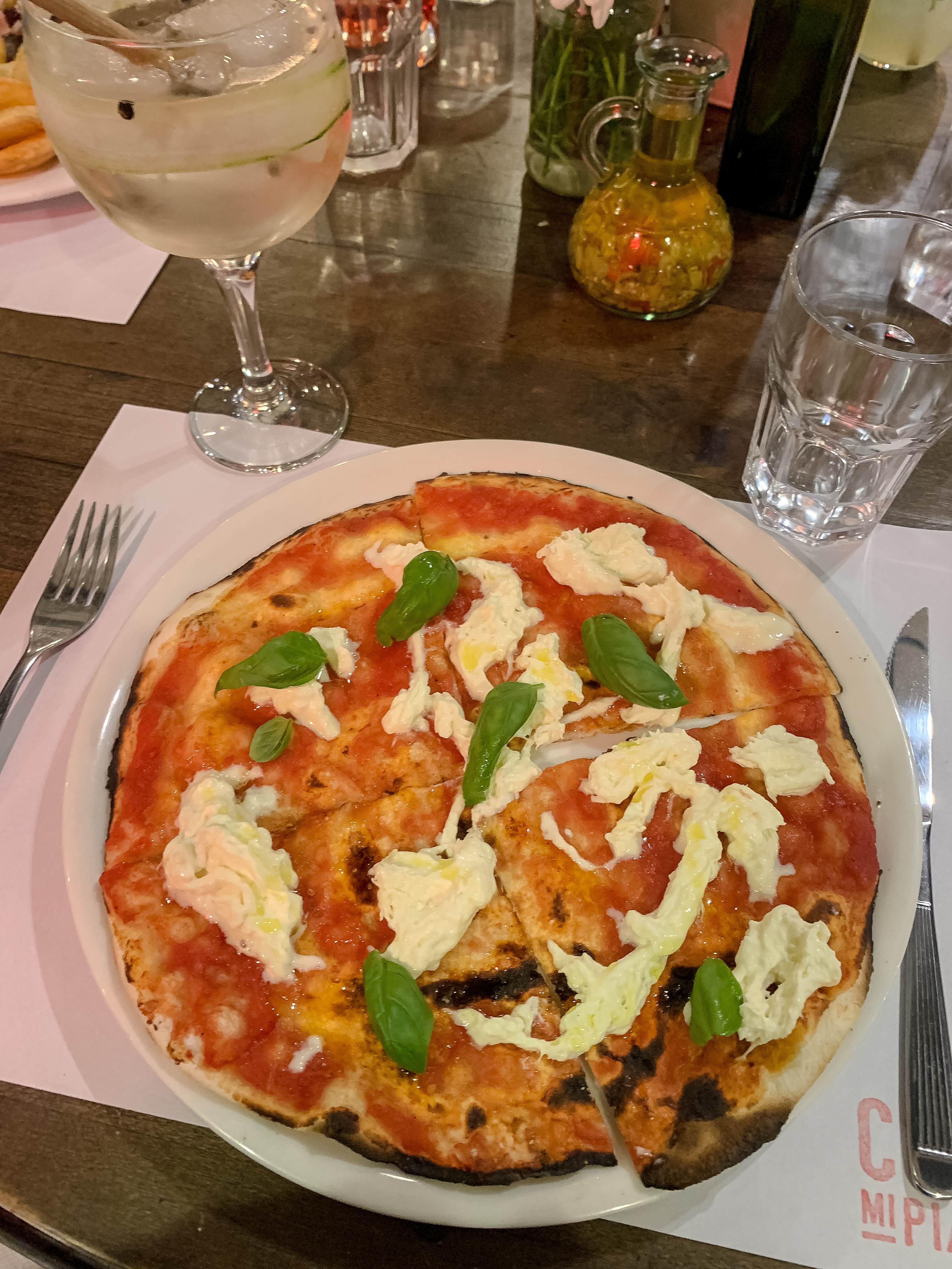 pizza and gin and tonic in palermo